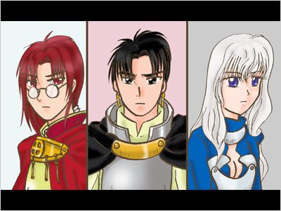 赤の僧闘士・黒の剣士・白の魔道士